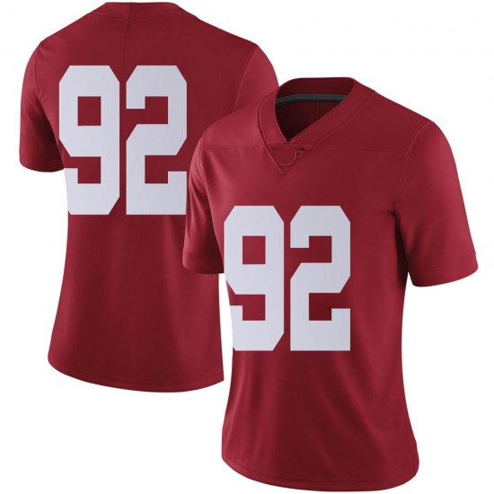 Alabama Crimson Tide Women's Justin Eboigbe #92 No Name Crimson NCAA Nike Authentic Stitched College Football Jersey PY16Y37JV